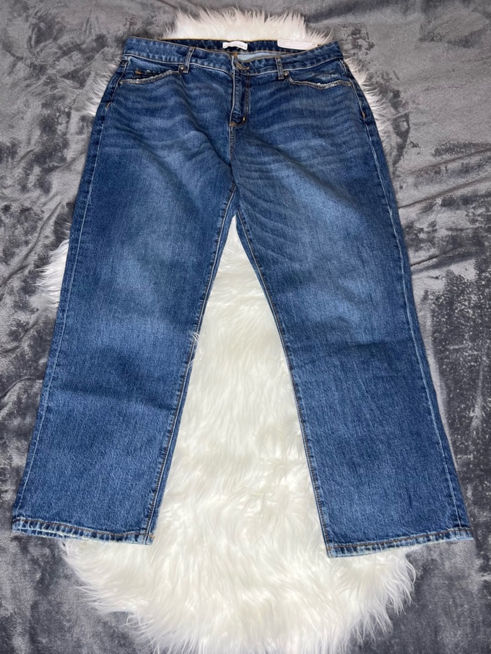 NWT Women’s LOFT The Straight Crop Mid Rise Curvy Jeans Size 31 - Picture 2 of 5
